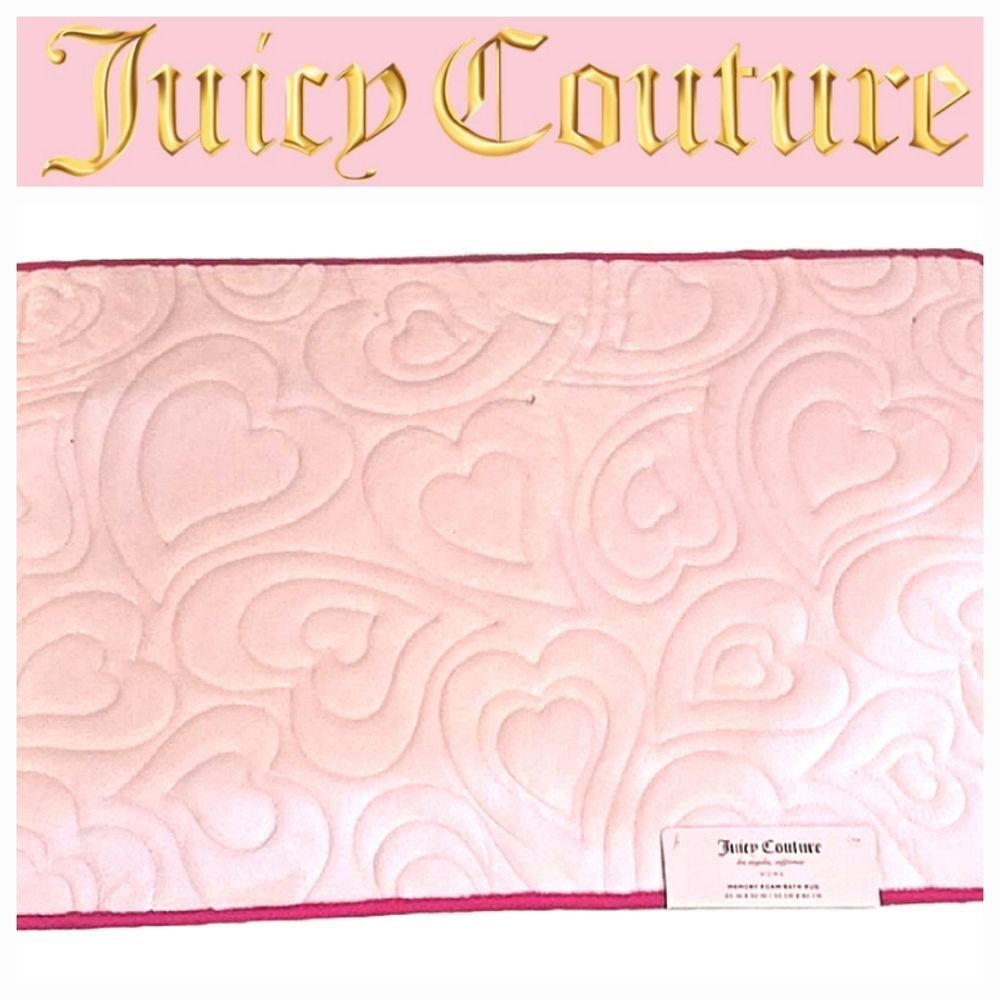 Juicy Couture Home Heart Embossed Memory Foam Bath Rug